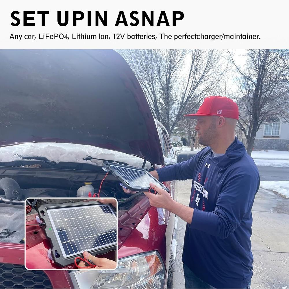 12V Solar Battery Charger Pro - Built-in Intelligent MPPT Controller Waterproof for Car, Automotive Boat, and Marine RV Trailers - Solar Panel Trickle Charging Kit 12V Solar Battery Charger Pro - Built-in Intelligent MPPT Controller Waterproof for Car, Automotive Boat, and Marine RV Trailers - Solar Panel Trickle Charging Kit