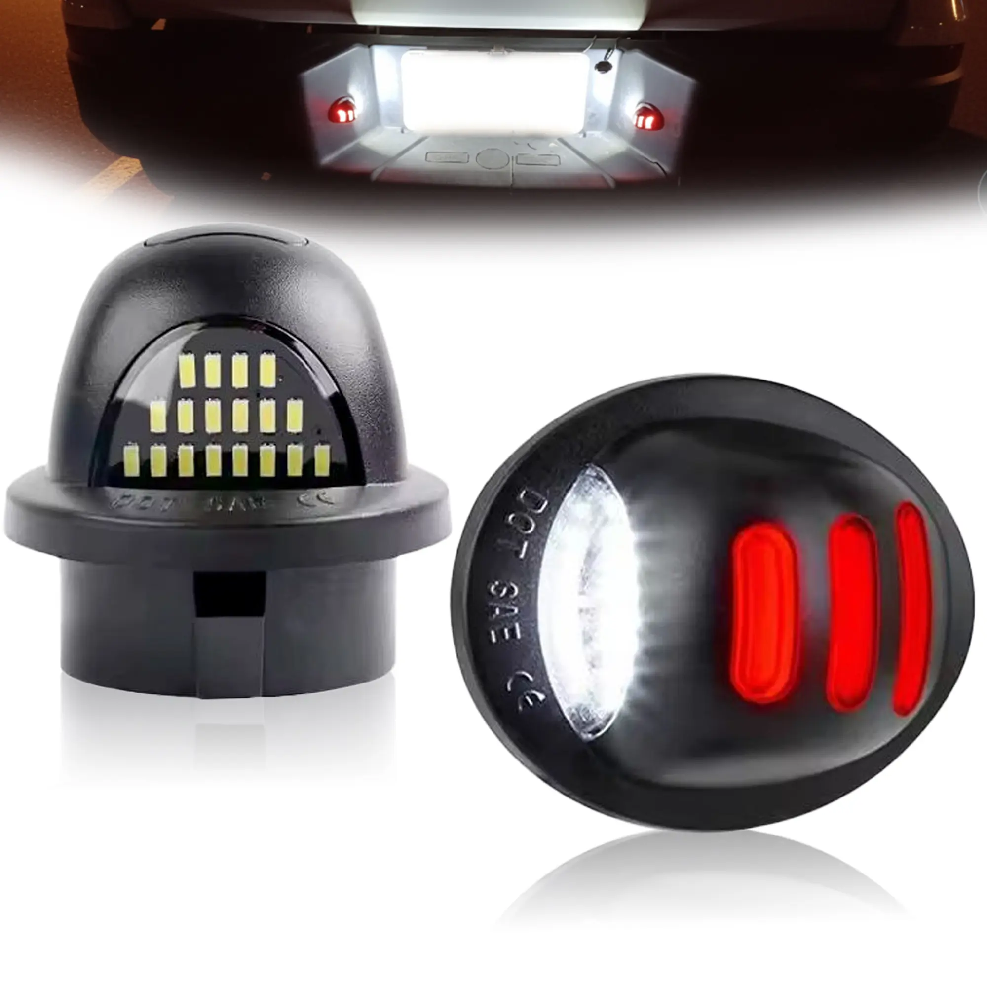 LED License Plate Light for Ford F-150 2015-2018 & Raptor – 6000K White 18-SMD Tag Lamp, Plug & Play Waterproof OEM Fit (2PCS)