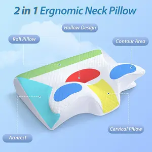 Ultra Pain Relief Cooling Pillow for Neck Support, Adjustable Cervical Pillow Cozy Sleeping, Odorless Ergonomic Contour Memory Foam Pillows, Orthopedic Bed Pillow for Side Back Stomach Sleeper