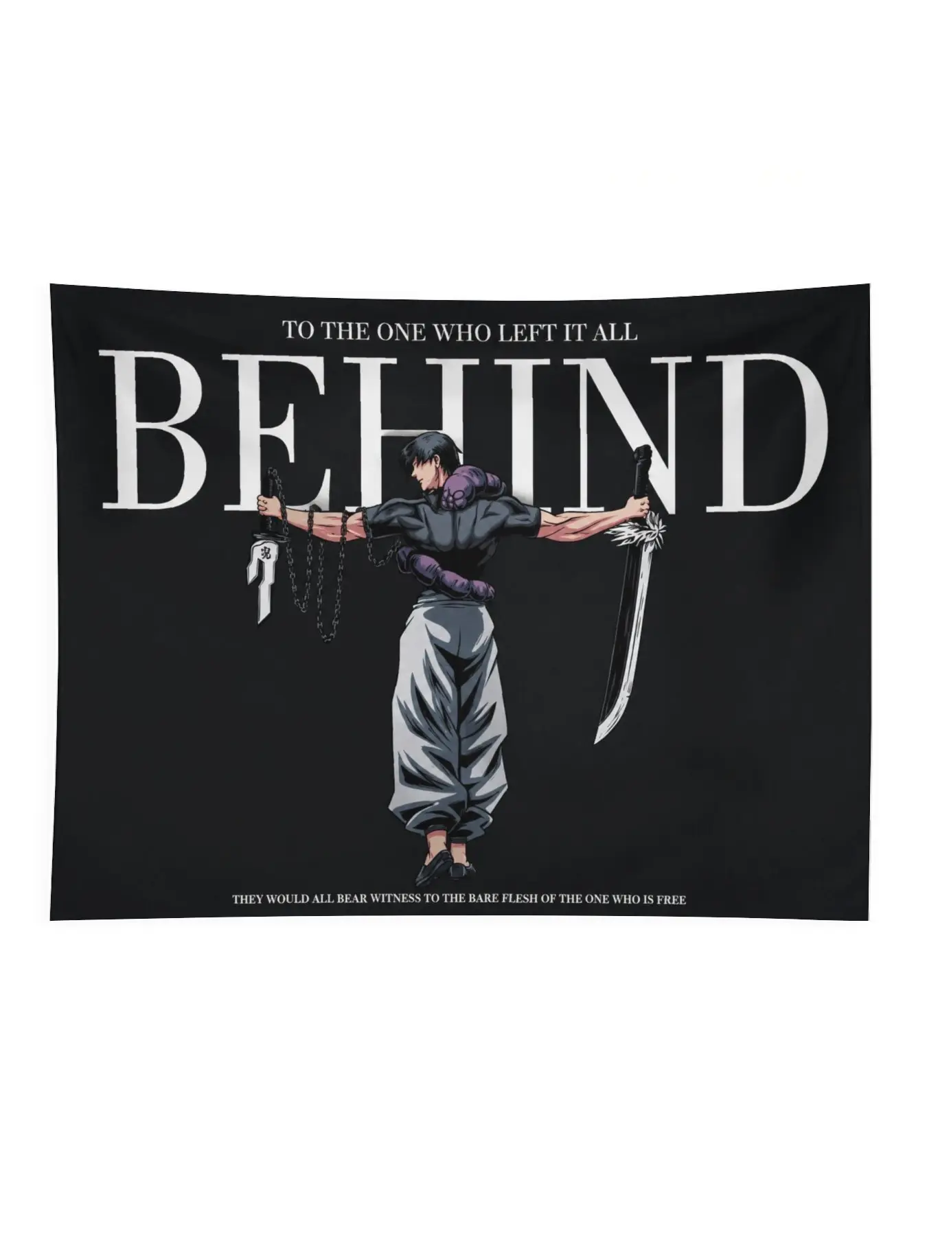 Polyester Rectangular Single-Piece Toji Jujutsu Kaisen Anime Print Tapestry Wall Hanging, Apartment Decor, Beach Decoration, Guys' Home Aesthetic Gift