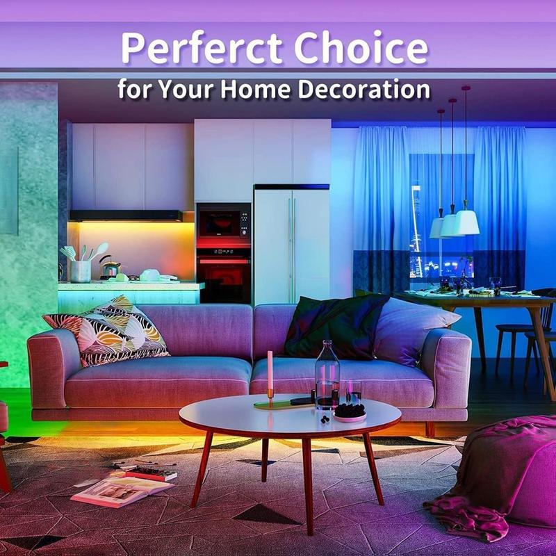 Led Lights for Bedroom 100ft (2 Rolls of 50ft) Music Sync Color Changing Strip Lights with Remote and App Control RGB Strip, for Room Home Party Decoration