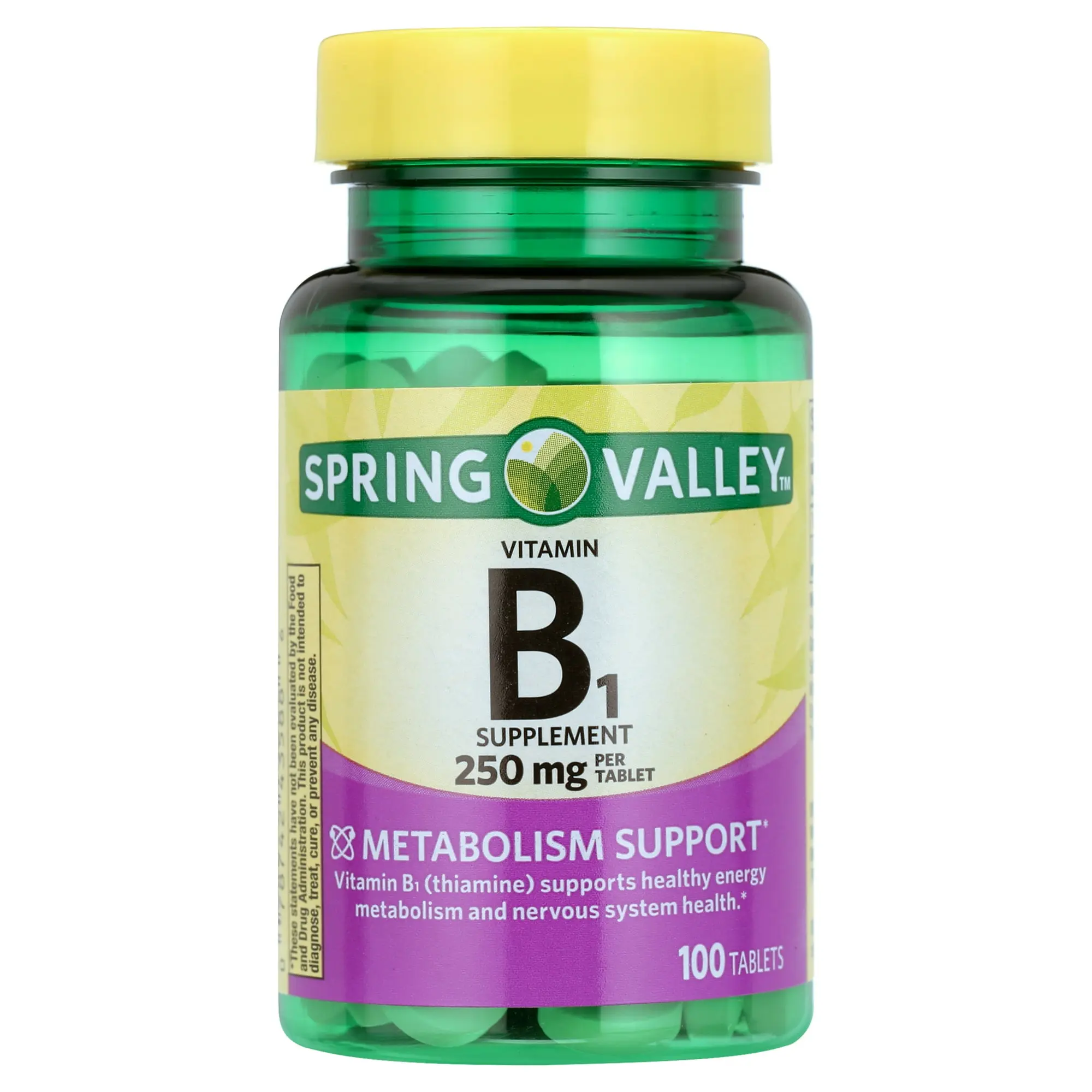 Spring Valley Vitamin B1 Tablets Dietary Supplement 250 mg, 100 Count - Healthcare & Fitness Supplement