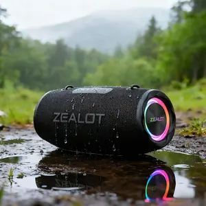 【80W Monster Sound】ZEALOT Rechargeable Stereo Speaker Waterproof Bluetooth Wireless Party - 16000mAh Power Bank, RGB Lights, Perfect for Camping/Party/Gym