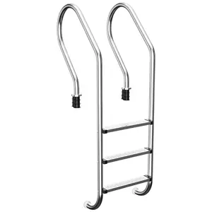 Swimming Pool Ladder, 3-Step In-Ground Stainless Steel Step for Indoor/Outdoor Pool, Heavy Duty Non-Slip Ladder Weight Capacity 330lbs, Easy Assembly