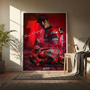Iconic MotoGP Number Marc Marquez 93 Poster HD Heavy-Duty Self-Adhesive Waterproof Wall Decor – Tool-Free Install, Durable & Reusable Conceals Wall Flaws | Elevates Home Style | Ideal for Living Rooms, Bathrooms & Kitchens