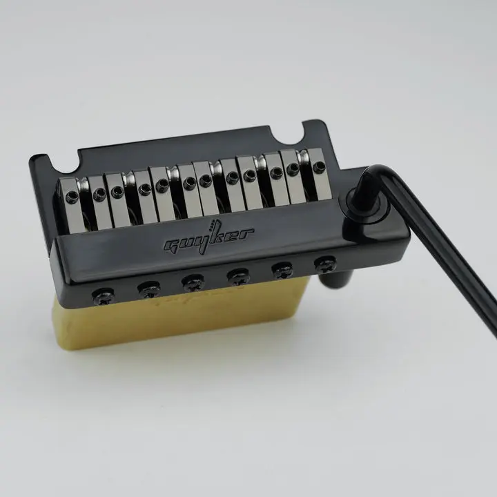 Guyker GG1009-T 2-Point Tremolo Bridge with Brass Roller Saddles for Strat-Style Electric Guitar