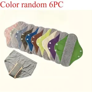 6-Pack Reusable Graphene Menstrual Pads – Leak-Proof, Washable Sanitary Pads for Period Care, Eco-Friendly, Comfortable & Breathable for Day & Night Use