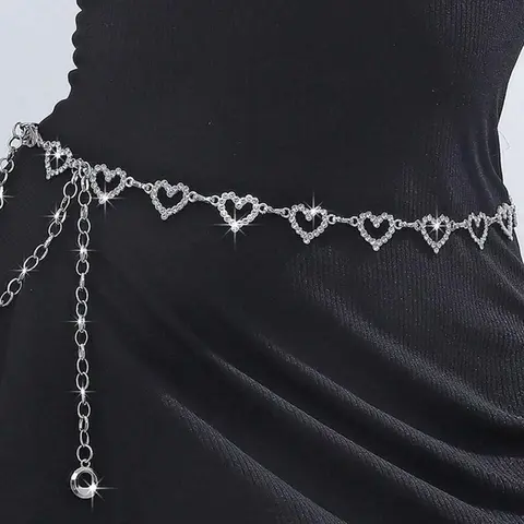 1pc Women's Elegant Rhinestone Decorated, Chic Body Jewelry, Fashionable Heart Shaped Body Jewelry for Party, Daily Clothing Decor, Trendy All-match & Exquisite Jewelry for Birthday Gift, Body Jewellery