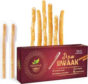 Miswak Sticks with 2 Holders - Vacuum Sealed Natural Chewing Sticks for Teeth - Natural Flavored Toothbrush for Teeth Whitening, Oral Health, and Fresh Breath Moisture Comfort Cleanser