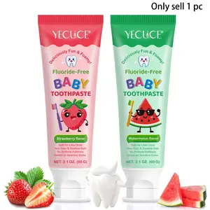 YECUCE Fluoride-Free Baby Toothpaste,Offer two flavors: strawberry and watermelon. Gentle and everyday teeth care.