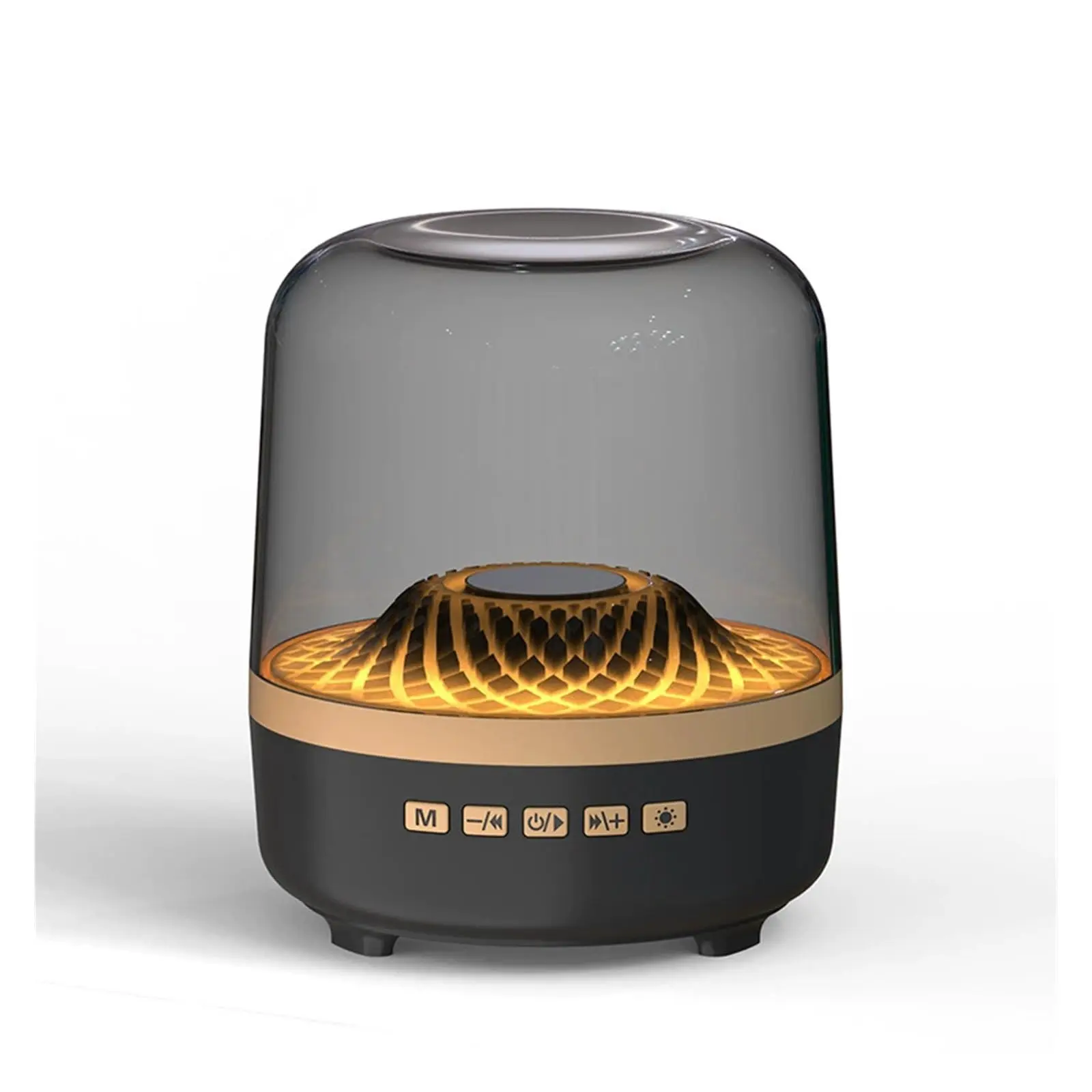 Premium 360° Home Audio Speaker, Portable Bluetooth Speaker, TWS Pairing Deep Bass LED Lights, Ambient Light Effects, Deep Bass Surround Sound for Living Room