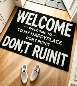 Welcome Happy Place Doormat – RUINIT. Suitable For Decorative Use At Bedroom Or Room Entrances, Everyday Home Decor, And Room Decoration. A Personalized Mat Perfect For Enhancing Your Home.