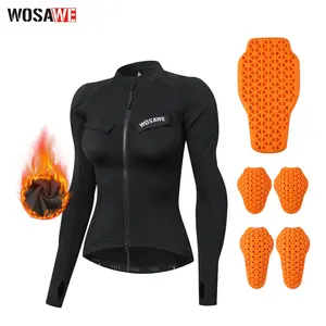 WOSAWE Women's Motorcycle Jacket with Soft Armor Fleece-Lined Long Sleeve for Fall & Winter Sport Bike Protective Gear