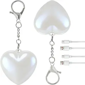 Heart-Shaped USB Rechargeable KeychainLight Love Wallet Tote Bag Touch SensingLight Leather Handbag with Chain Strap forWomen Heart-Shaped lllumination FunctionalStylish Valentine's Day gift