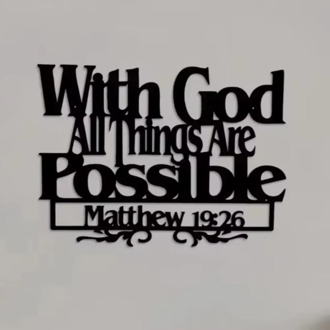 Matthew 1926 Metal Wall Art Ornaments, Artistic Decorative Inspirational Bible Verse Decor for Home, Uplifting Blessings and Daily Inspiration Wall Decor, Bedroom Decor, Home Setting