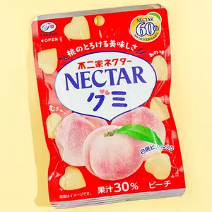 Fujiya Nectar Gummy – Peach 1.6 OZ Soft Gummy Candy with Juicy & Chewy Peach Flavor Perfect for Snacking and Sharing