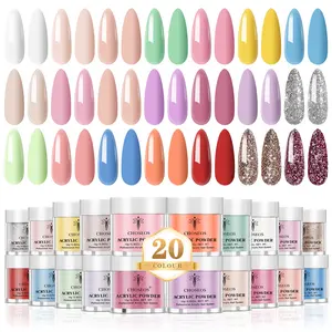 Acrylic Powder Set -20 Color Light Macaron Acrylic Nail Powder Set - Spring/Summer Color Acrylic Powder For Nail Extension, Home DIY Nail Salon, No Nail Lamp Required
