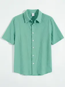 Men's Casual Seersucker Beach Shirts Summer Vacation Hawaiian Shirt Short Sleeve Button Down Tee Tops T-Shirts Lightweight Wrinkle Free