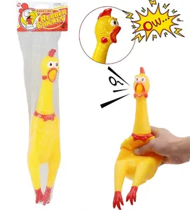 🐔 12" Squeaking Rubber Chicken – Classic Gag Toy & Dog Favorite!
