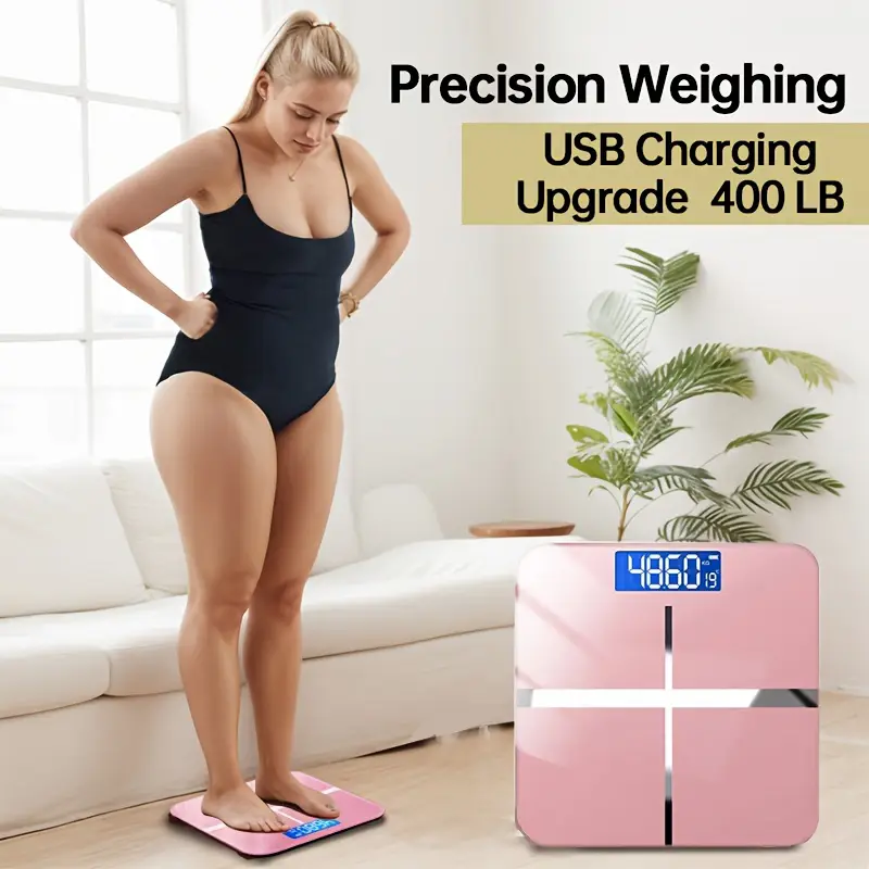 High Precision Digital Bathroom Scale, 400 LB Capacity, Battery model, LCD HD & Temperature Display, for Home, Dorm, Office Use Healthcare #fathersday