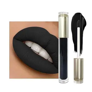 Black Matte Liquid Lipstick, Pure Black, Transfer-Proof, Long-Lasting, High Pigment, Lightweight Non-Sticky, Bold Lip  for Goth, Cosplay, 0.17 Fl Oz (Mystical Moment) | Transfer-Proof, Waterproof, High Impact , Smudge-Proof, Long-Lasting, Non-Drying