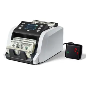 VEVOR Money Counter Machine, 1200 Notes/Minute, Cash Counter with Value Count, UV/MG/IR/DD/DBL/HLF/CHN Counterfeit Detection, TFT Display, Money Counting Machine Mixed Denomination for Dollar and Euro