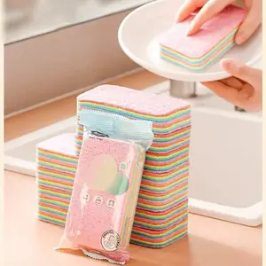 12 Layer Rainbow Tearable Cleaning Cloth, Kitchen Dishwashing Brush, Oil Resistant Household Cleaner, Lazy People's Washing Rag