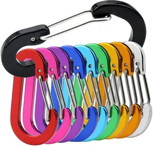 Mini Carabiner Clip Aluminum Lightweight D-Shape Spring for Keychain Climbing Fishing Hiking Outdoor