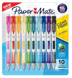 Paper Mate Clearpoint Mechanical Pencils 0.7mm, HB #2 Pencil Lead, 2 Pencils, School Supplies, Teacher Supplies, Drawing Pencils, Sketching Pencils, Assorted Barrel Colors, 10 Count-back to school