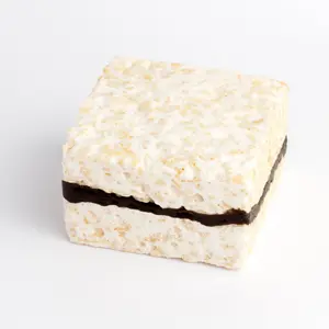 Chocolate Caramel Crispycake - Soft Gooey Decadently Sweet Giant Rice Crispy Treat with a Chocolate Caramel Layer