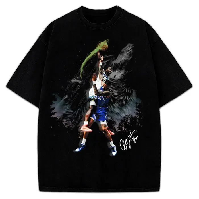 Anthony Howling Wolves Dunk Custom Design Graphic T-Shirt Crewneck Cotton