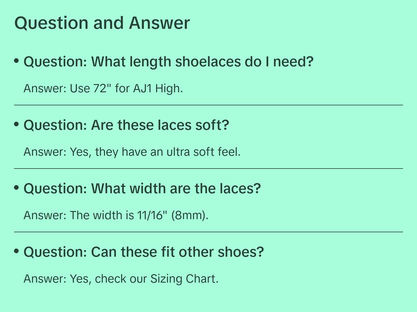 Kelly Green Jordan 1 Replacement Shoelaces