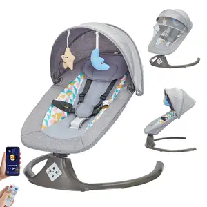 Electric Baby Swing with Premium Seat,5 Sway Speeds, Remote Control, Bluetooth & Music Features for Indoor/Outdoor Use ,baby Bouncers, Rocking Motion
