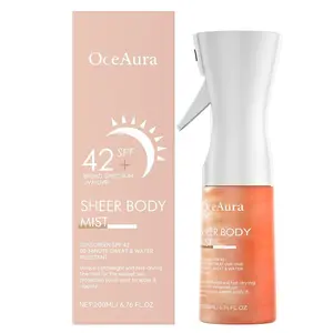 Sunglaze Sheer Body Mist Sunscreen, Infused with Shimmering Body Oil, Hydrating Mist, Hydrates, Gives Skin a Glowy Finish, Lightweight, Fast-Absorbing 200ML