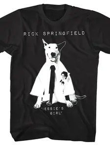 Rick Springfield Jessie's Girl Vintage 80s Retro T-Shirt - Heavyweight 220GSM Cotton Tee with Jessie's Girl Graphic - Official Music Merch for Men & Women - No Tie Vintage Casual Shirt - Machine Washable