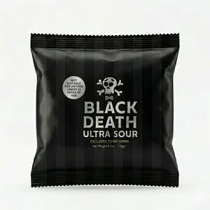 Black Death Ultra Sour Balls 4.7oz Bag - Exclusive to Mr Simms (Not Suitable for Childrens under 12) - UK Sourest Candy - Imported Candy