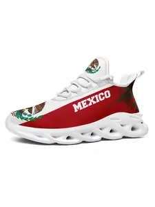 Men's Shoes, Wide Fit Athletic Shoes, Mexico Flag Eagle Casual Sport Running Sneakers, Comfort Lightweight Breathable Trainers, Plus Size