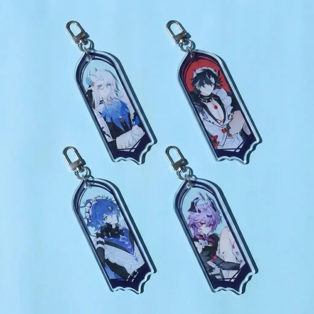 Genshin Impact Flins Wriothesley Durin Neuvillette Acrylic Keychain - Anime Character Charms for Genshin Fans, Bag Decor & Game Merch, Gift