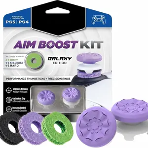 KontrolFreek FPS Freek Galaxy Purple for PlayStation 4 (PS4) and PlayStation 5 (PS5) | Performance Thumbsticks | 1 High-Rise, 1 Mid-Rise | Purple