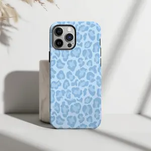 Blue Leopard Phone Case Preppy Cheetah Protective Aesthetic Cute Cover For iPhone 16 15 Plus 14 Pro Max 12 13 Mini 11 Pro