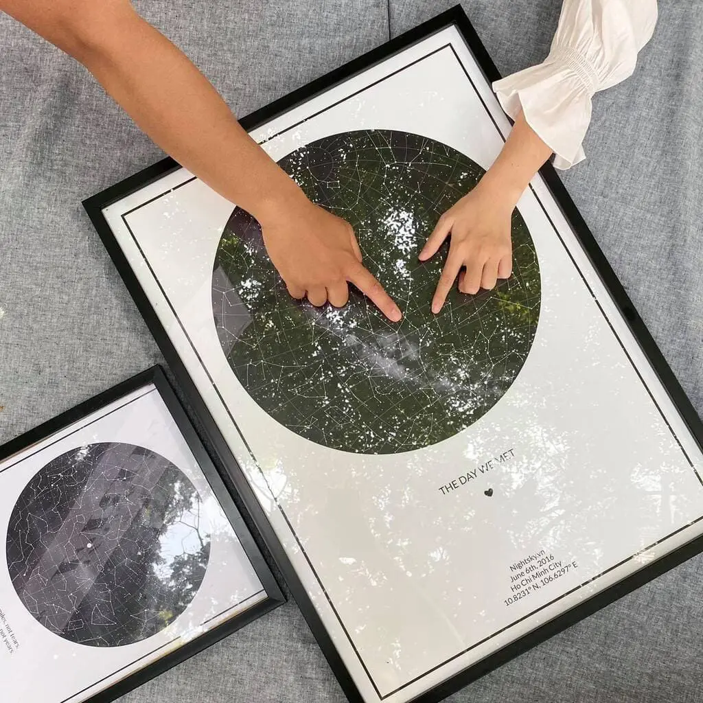 Personalized star map for your bedroom  Modern Wall-mounted