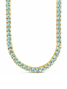 Cecil Aquamarine CZ Tennis Necklace