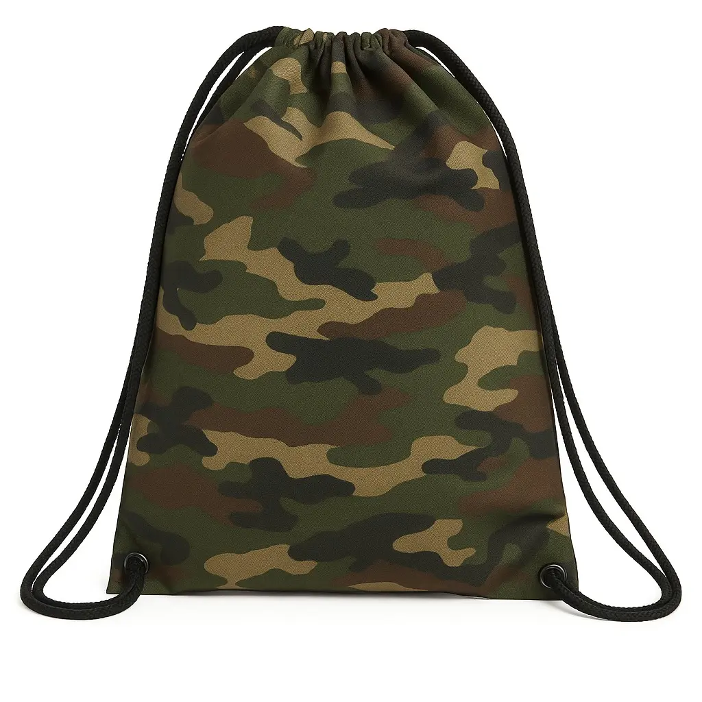 Drawstring Cinch Backpack - Camo Print Lightweight Nylon Gym & Travel Bag with Secure Closure for Summer Use Tactical Sports Bags Workout Sport Bags