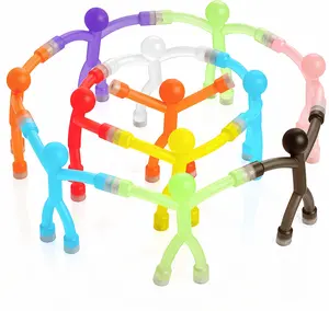 10-Pack Magnetic Figures for Kids, One-Piece Molded Design for Safety, Bendy Silicone Travel Toys with Strong Magnets, Portable Fidget Toys for Car Airplane Restaurant, Birthday Gifts Easter Basket Stuffers for Boys Girls Ages 3+