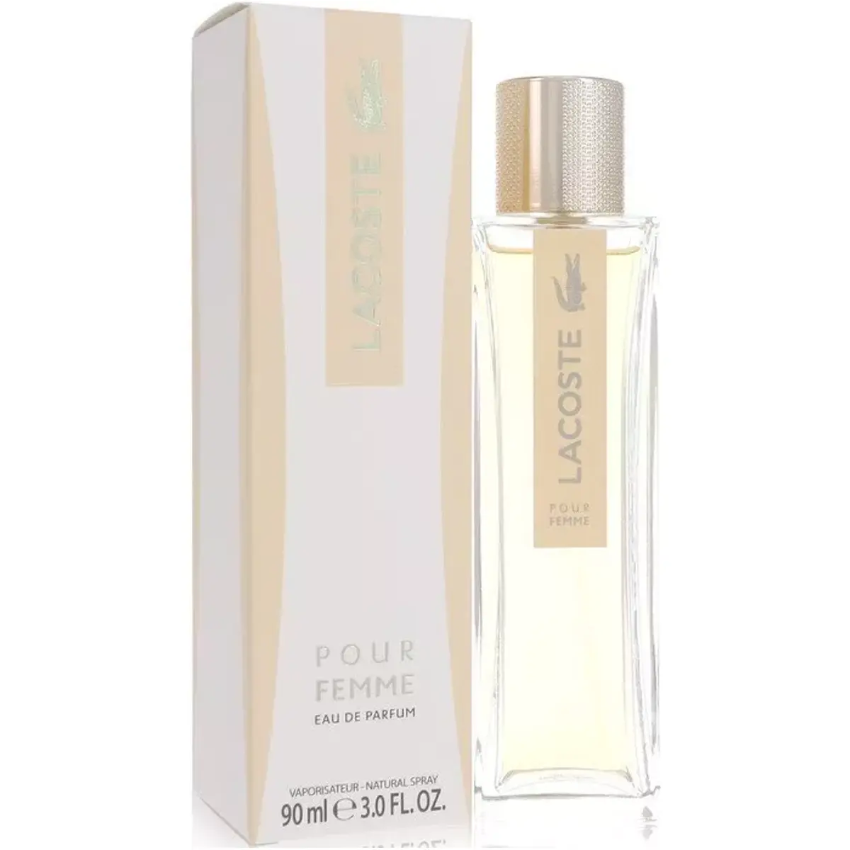 LACOSTE Pour Femme Eau de Parfum Bottle Women's Fragrance - 3.0 fl oz Women Perfumes, Peppery Florals, Uplifting Vibe, Woody Musk, New Boxed Perfume