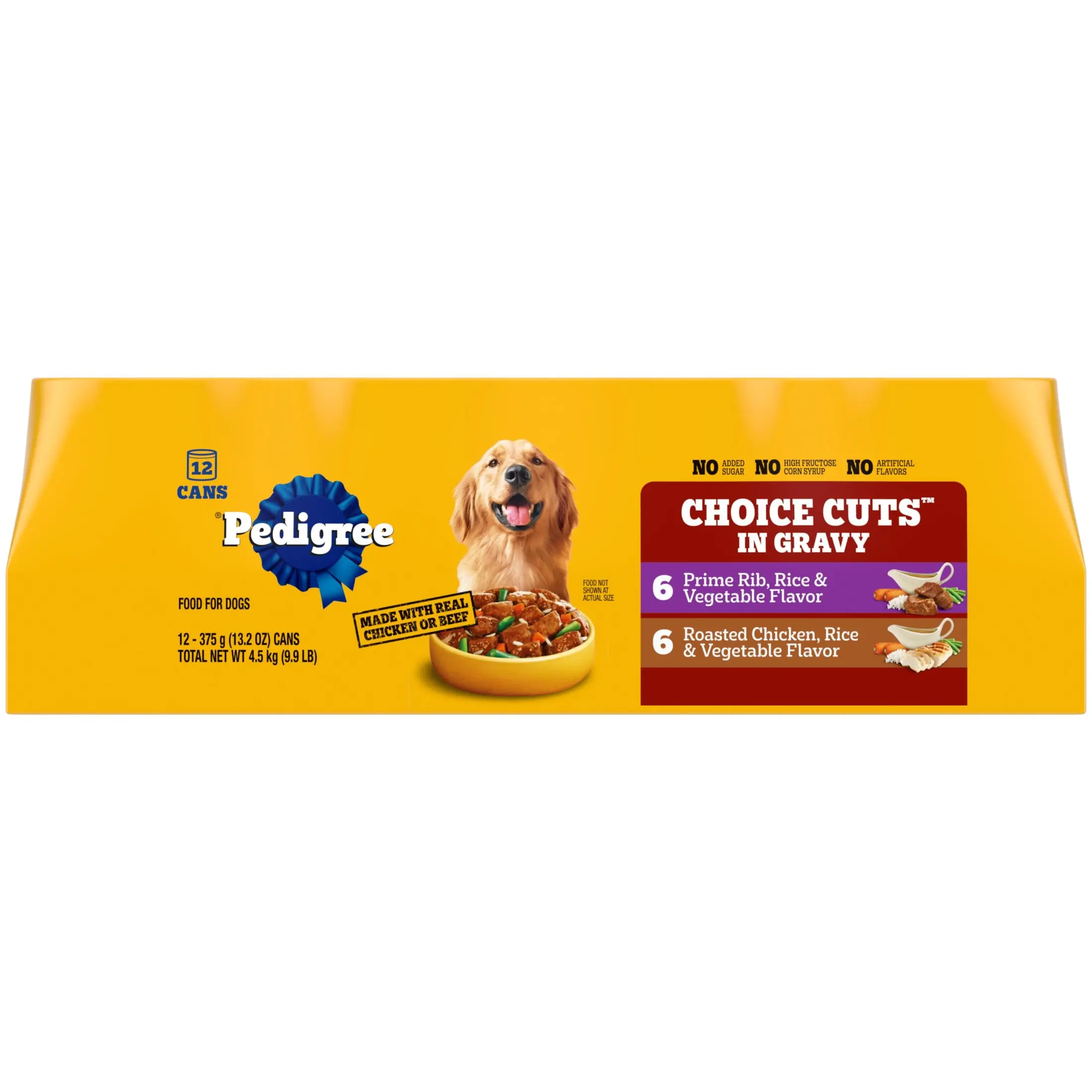 Pedigree Choice Cuts In Gravy Adult Wet Dog Food Multipack For Daily Feeding Prime Rib Flavor 13.2 Oz 12 Cans Box