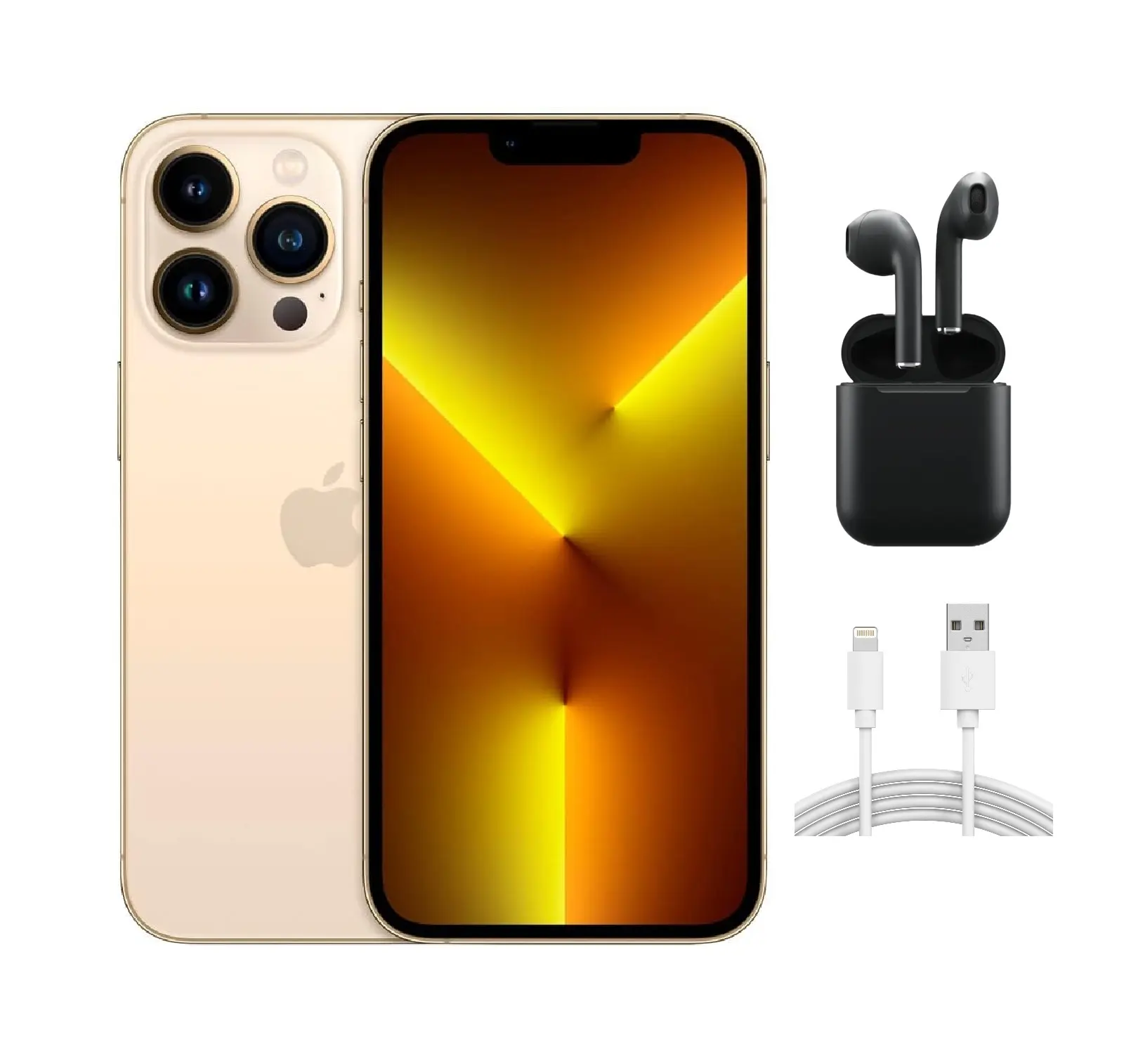 Refurbished iPhone 13 Pro (Unlocked)-Acceptable Condition with Wireless Earbuds & 1 Year Warranty  A2483