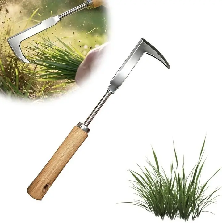 Crevice Weeding Tool Stainless Steel Crevice Crack Weeder, L Shaped Garden Crack Weeder Tool Handheld Weeder Tool for Sidewalk Paving Stone Cracks
