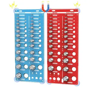 Base 62 Nut and Bolt Thread Checker with 25 Standard & 25 Metric Sizes & 12-Hole Drill Bit Gauge, Bolt Size and Nut Size Identifier Gauge