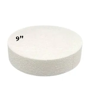 FromJennWithLove Durable Styrofoam Cake Dummy 9x2 Inch for Bakers Icing & Fondant Practice